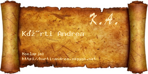 Kürti Andrea névjegykártya