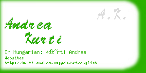 andrea kurti business card